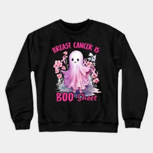 Breast Cancer Is Boo Sheet Halloween Breast Cancer Awareness graphic Crewneck Sweatshirt